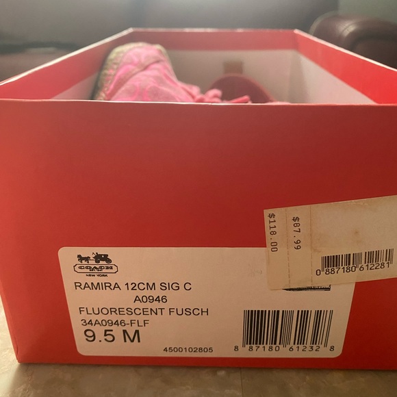 COACH- Espadrilles Sneakers-Fuschia 9.5 - Picture 7 of 8